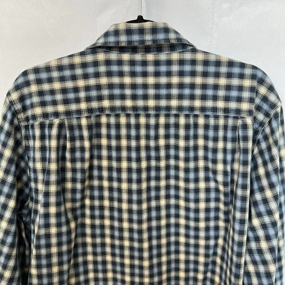 Carhartt Relaxed Fit L Heavy Cotton Long Sleeve Button Up Shirt Blue Plaid‎ Work